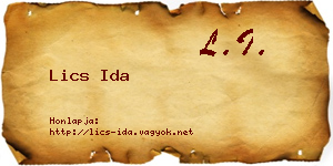 Lics Ida névjegykártya